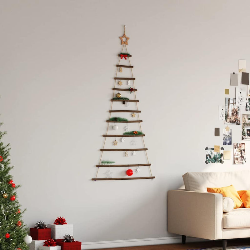 Chargez l'image dans la visionneuse de la galerie, Vidaxl hangende kerstboom met topster 74x150 cm natuurlijke tak
