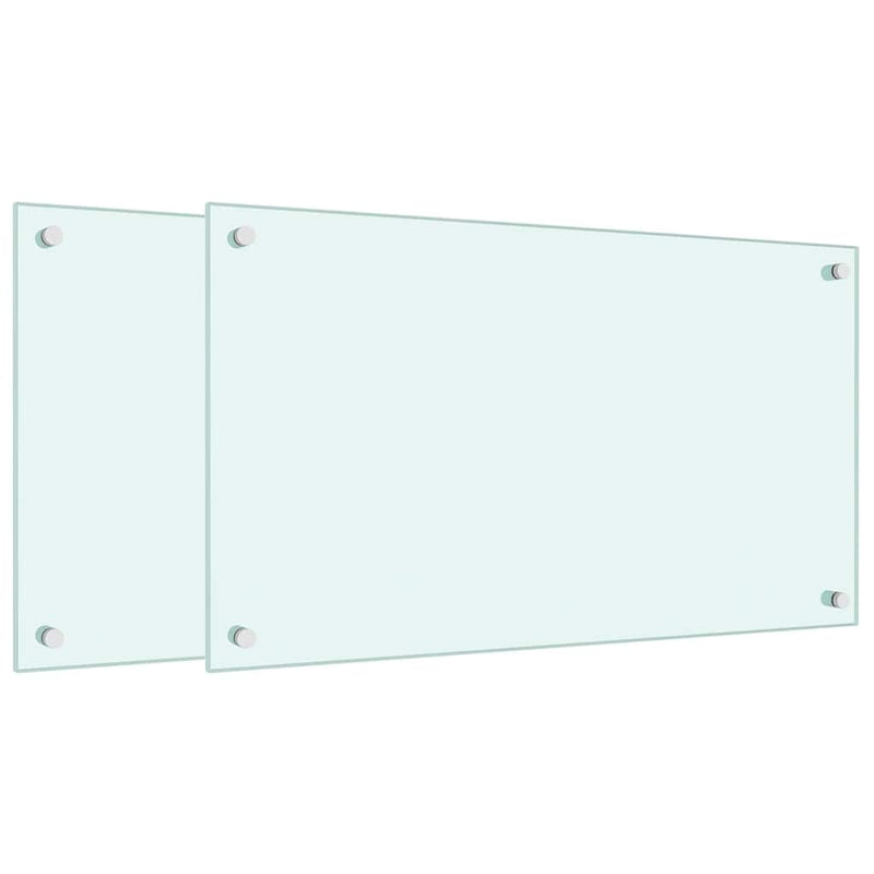Load image into Gallery viewer, Vidaxl spatschermen keuken 2 st 70x40 cm gehard glas wit
