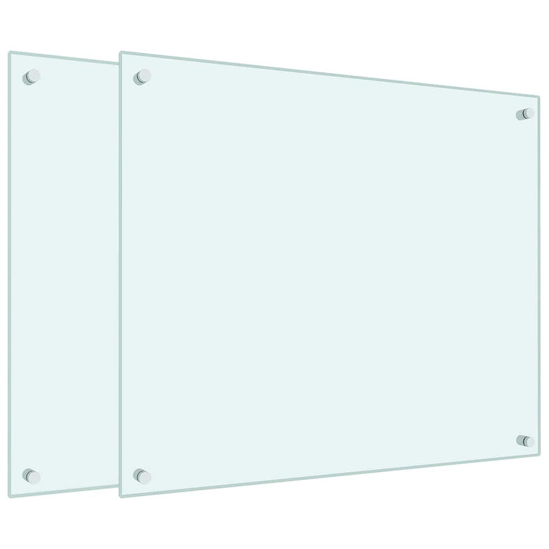 Load image into Gallery viewer, Vidaxl spatschermen keuken 2 st 70x60 cm gehard glas wit
