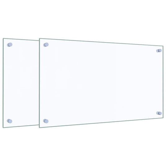 Vidaxl spatschermen keuken 2 st 70x40 cm gehard glas transparant