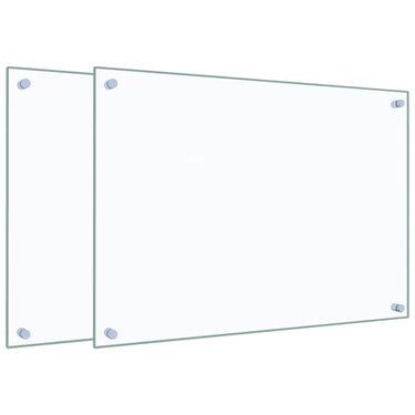 Vidaxl spatschermen keuken 2 st 70x50 cm gehard glas transparant