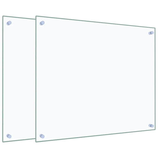 VidaXL Spatschermen keuken 2 st 70x60 cm gehard glas transparant