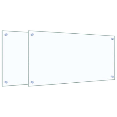 Vidaxl spatschermen keuken 2 st 80x40 cm gehard glas transparant