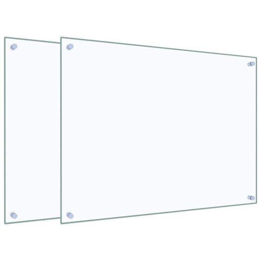 VidaXL Spatschermen keuken 2 st 80x60 cm gehard glas transparant