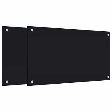 Vidaxl spatschermen keuken 2 st 70x40 cm gehard glas zwart