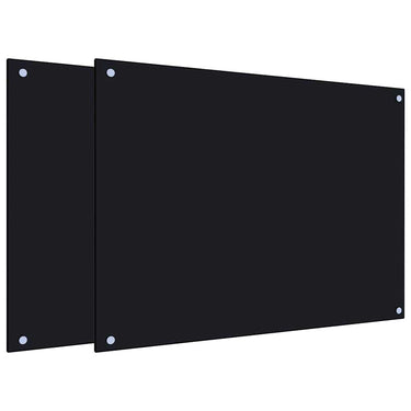 Vidaxl spatschermen keuken 2 st 80x60 cm gehard glas zwart