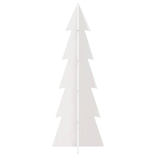 Vidaxl kerstdecoratie kerstboom 112 cm massief grenenhout wit