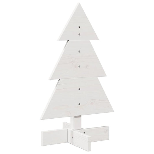 Vidaxl kerstdecoratie kerstboom 60 cm massief grenenhout wit