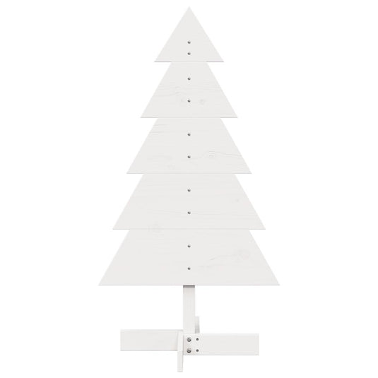 Vidaxl kerstdecoratie kerstboom 100 cm massief grenenhout wit