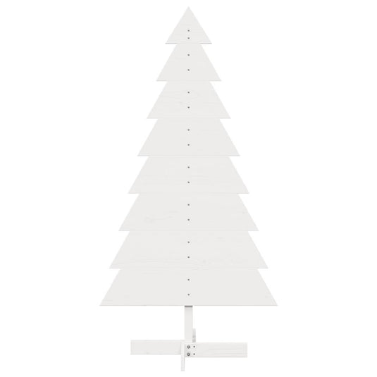 Vidaxl kerstdecoratie kerstboom 150 cm massief grenenhout wit