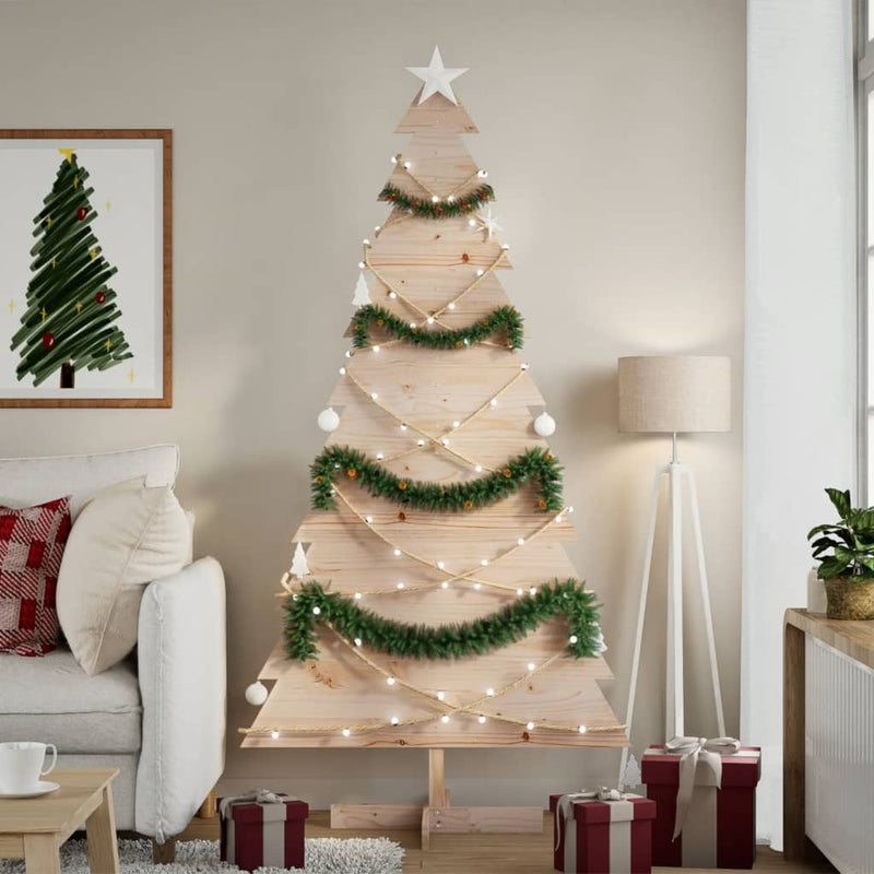 Load image into Gallery viewer, Vidaxl kerstdecoratie kerstboom 180 cm massief grenenhout
