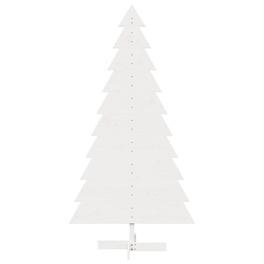 Vidaxl kerstdecoratie kerstboom 180 cm massief grenenhout wit
