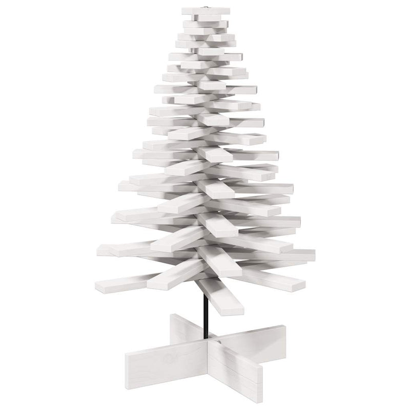 Load image into Gallery viewer, Vidaxl kerstdecoratie kerstboom 100 cm massief grenenhout wit
