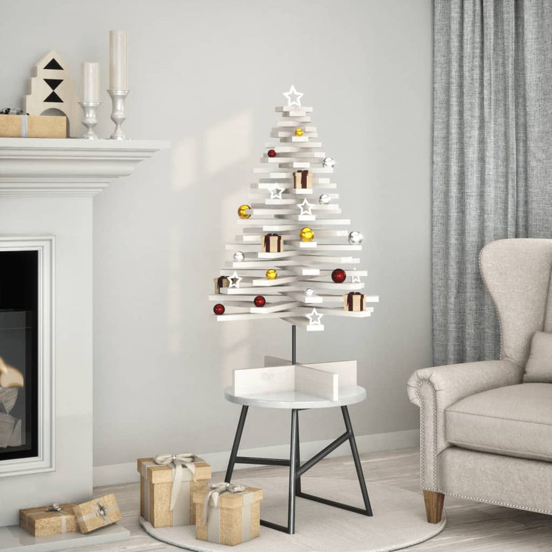 Load image into Gallery viewer, Vidaxl kerstdecoratie kerstboom 100 cm massief grenenhout wit
