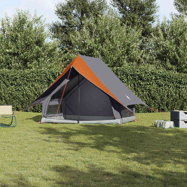 Vidaxl gezinstent met dak grijs en oranje 315 x 286 x 200 cm