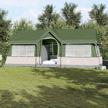 Vidaxl gezinstent groen en beige 622 x 295 x 238 cm polyester en staal