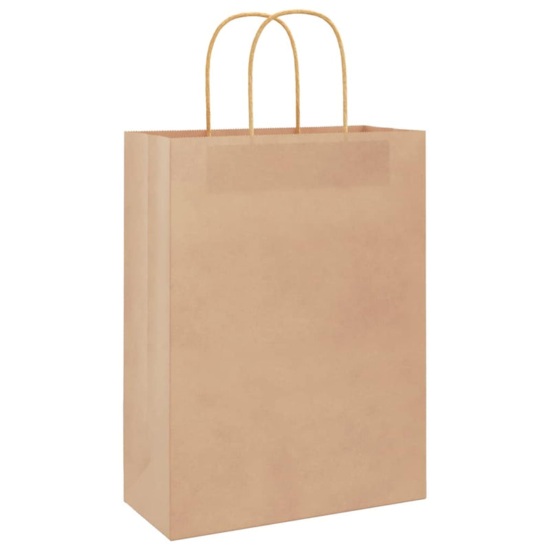Afbeelding laden in galerijviewer, Vidaxl papieren zakken 250 st met hengsels 26x12x35 cm bruin
