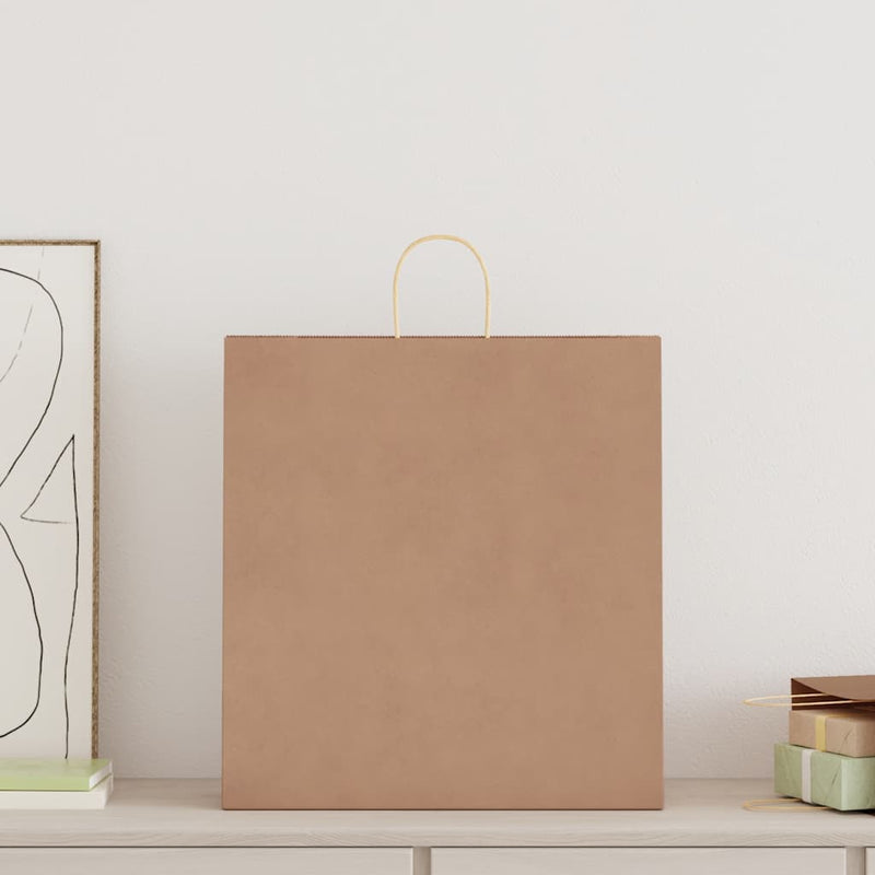 Afbeelding laden in galerijviewer, Vidaxl papieren zakken 250 st met hengsels 45x17x48 cm bruin
