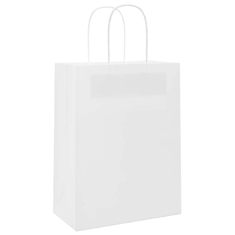 Afbeelding laden in galerijviewer, Vidaxl papieren zakjes 50 st met hengsels 21x11x28 cm wit
