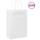 Vidaxl papieren zakjes 250 st met hengsels 21x11x31 cm wit