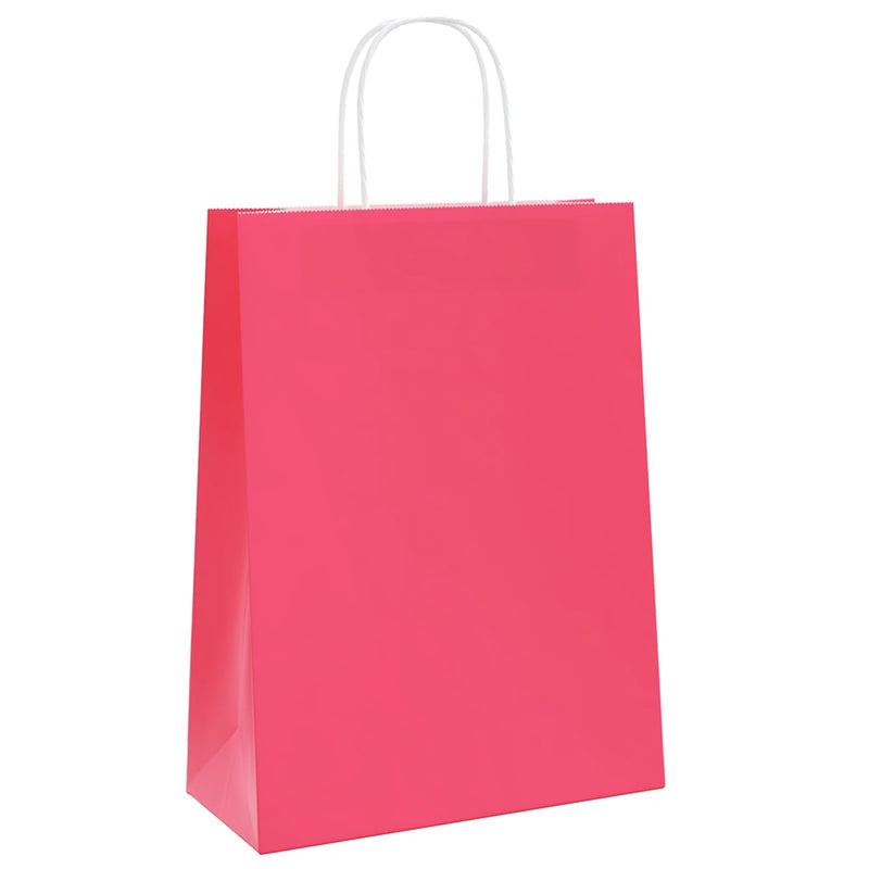 Chargez l'image dans la visionneuse de la galerie, Vidaxl papieren zakken 50 st met hengsels 26x12x35 cm roze

