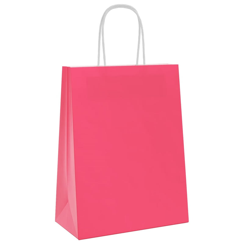Afbeelding laden in galerijviewer, Vidaxl papieren zakken 250 st met hengsels 21x11x28 cm roze
