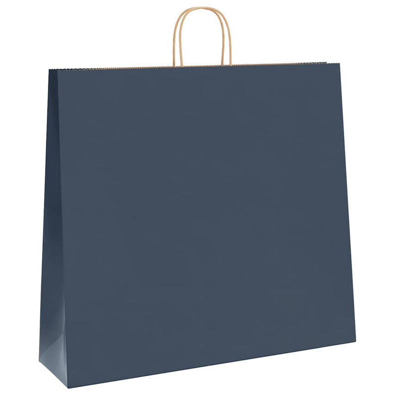 Chargez l'image dans la visionneuse de la galerie, Vidaxl papieren zakken 250 st met hengsels 54x15x49 cm blauw
