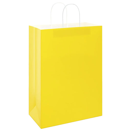 Vidaxl papieren zakken 50 st met hengsels 32x17x44 cm geel