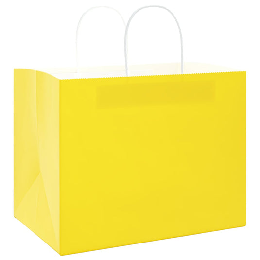 Vidaxl papieren zakken 250 st met hengsels 32x22x24 cm geel