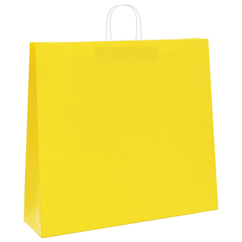 Afbeelding laden in galerijviewer, Vidaxl papieren zakken 250 st met hengsels 54x15x49 cm geel
