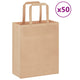 Vidaxl papieren zakken 50 st met hengsels 18x8x22 cm bruin