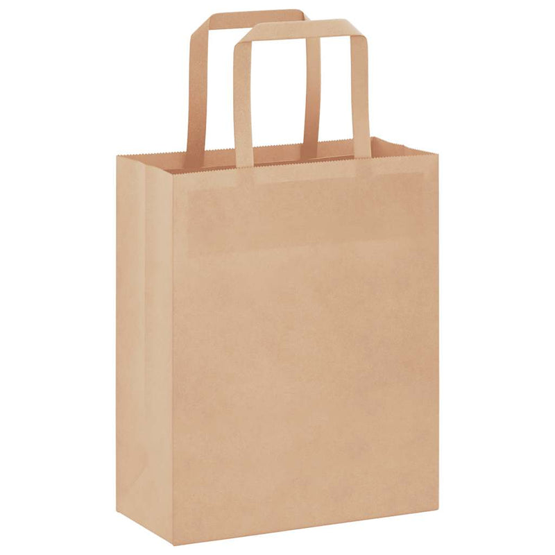 Afbeelding laden in galerijviewer, Vidaxl papieren zakken 50 st met hengsels 18x8x22 cm bruin
