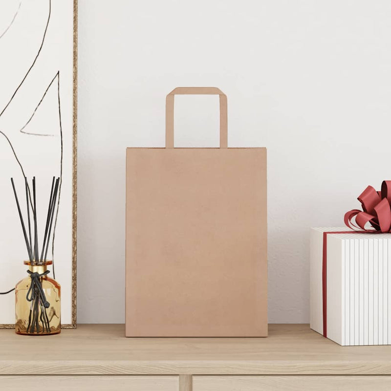 Afbeelding laden in galerijviewer, Vidaxl papieren zakken 50 st met hengsels 21x11x28 cm bruin
