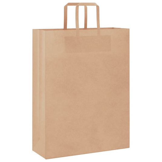 Vidaxl papieren zakken 50 st met hengsels 32x12x42 cm bruin