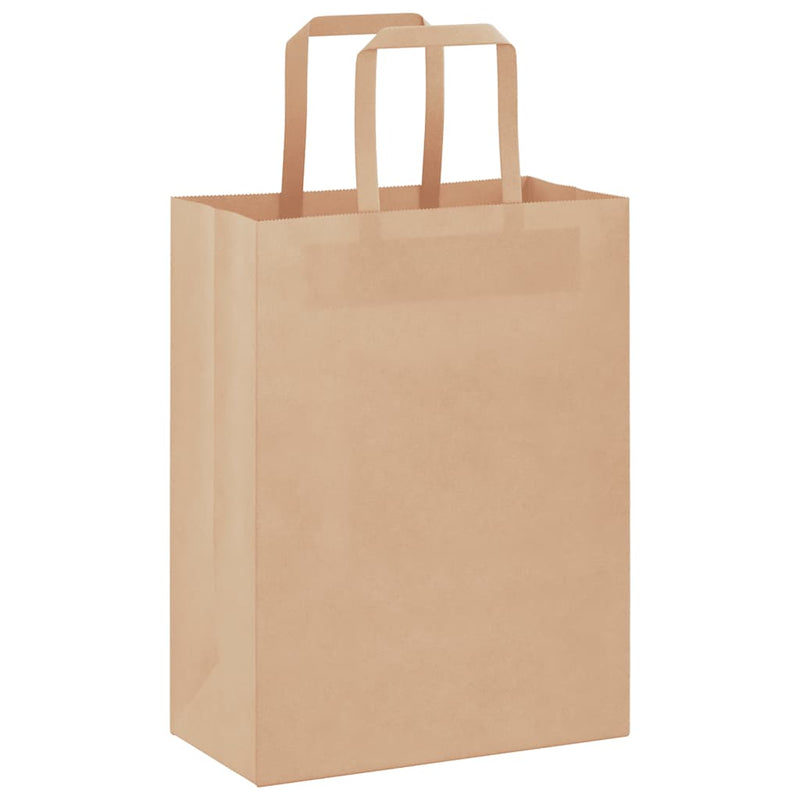 Afbeelding laden in galerijviewer, Vidaxl papieren zakken 250 st met hengsels 21x11x28 cm bruin
