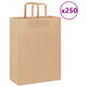 Vidaxl papieren zakken 250 st met hengsels 26x12x35 cm bruin