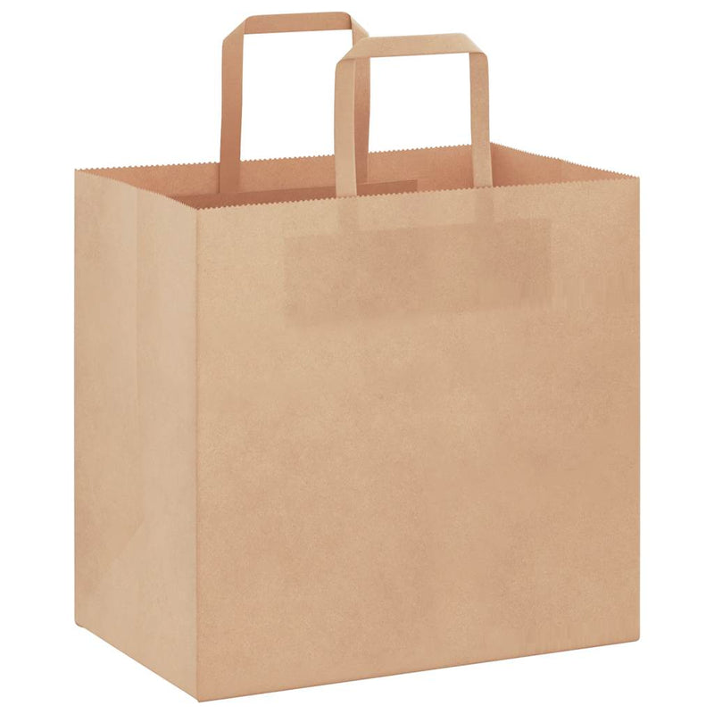 Afbeelding laden in galerijviewer, Vidaxl papieren zakken 250 st met hengsels 26x17x25 cm bruin
