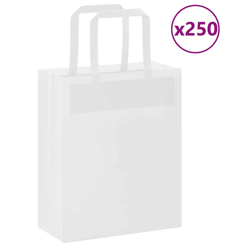 Afbeelding laden in galerijviewer, Vidaxl papieren zakken 250 st met hengsels 18x8x22 cm wit
