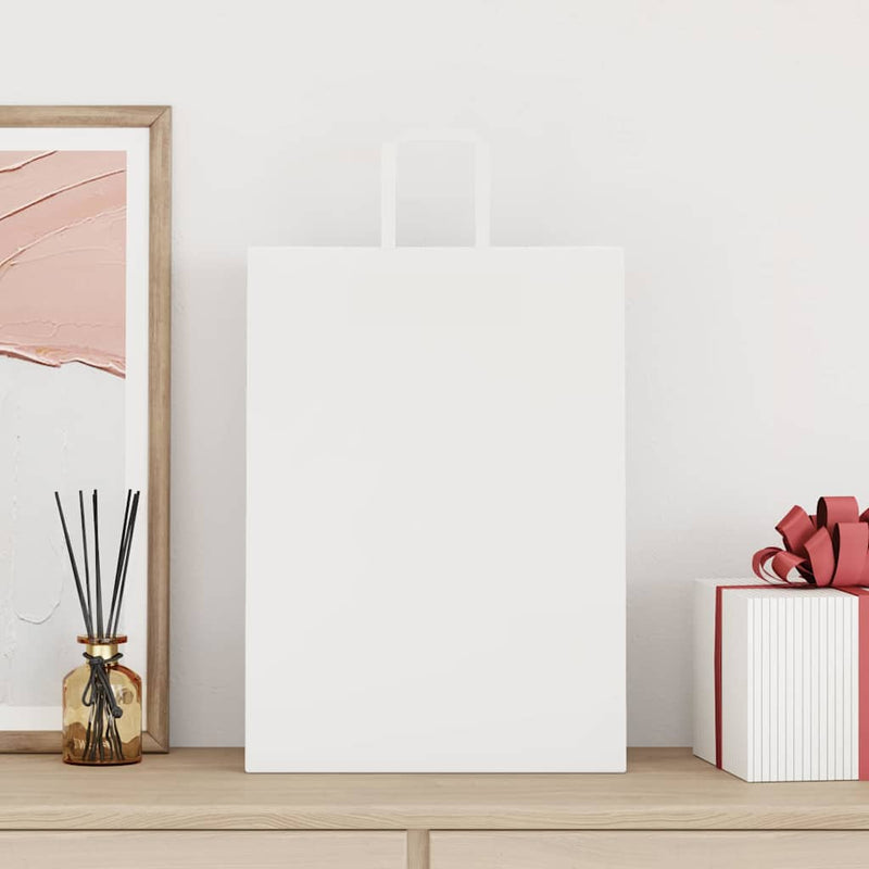 Afbeelding laden in galerijviewer, Vidaxl papieren zakken 250 st met hengsels 32x17x44 cm wit
