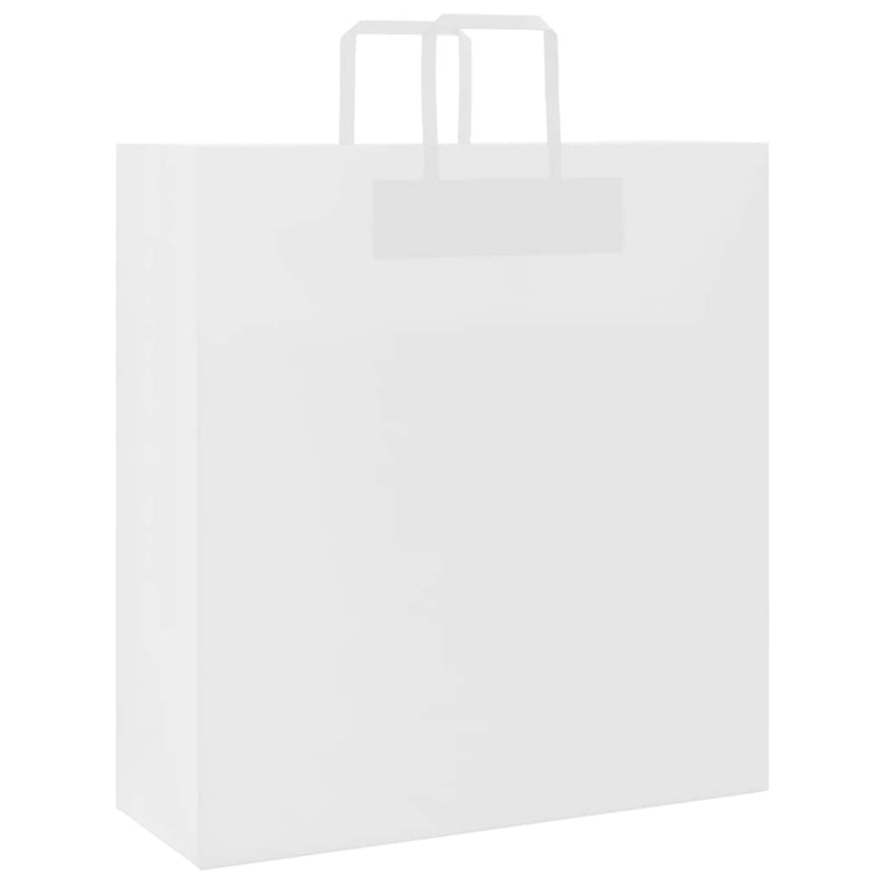 Afbeelding laden in galerijviewer, Vidaxl papieren zakken 250 st met hengsels 45x17x48 cm wit
