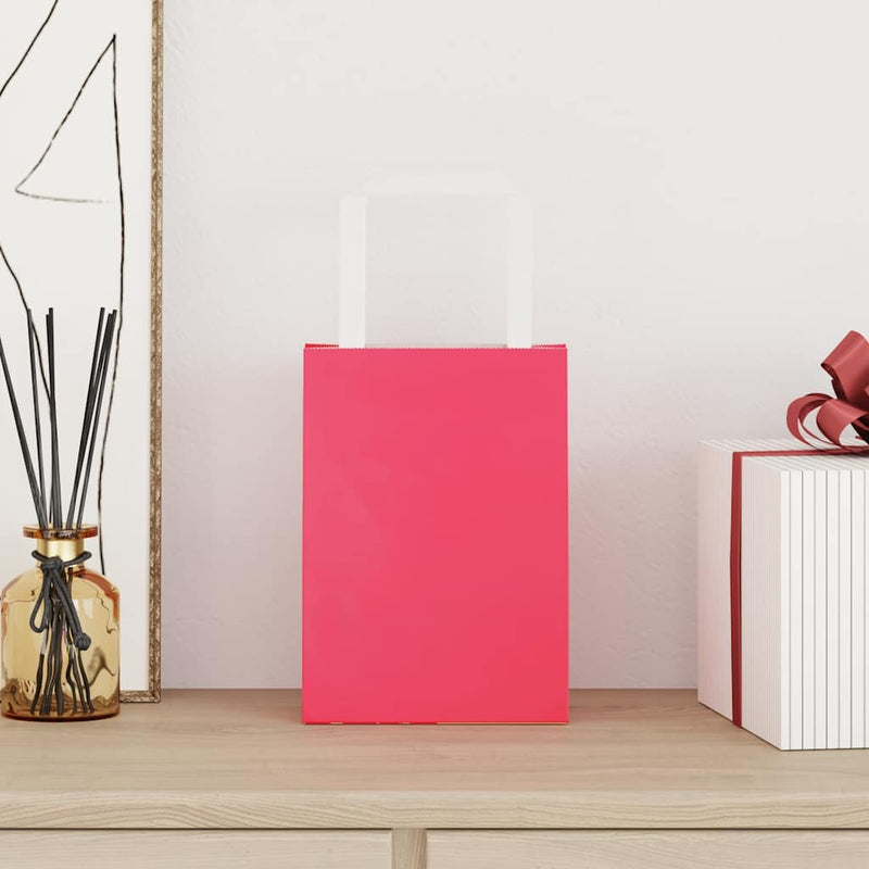 Afbeelding laden in galerijviewer, Vidaxl papieren zakken 250 st met hengsels 15x8x21 cm roze
