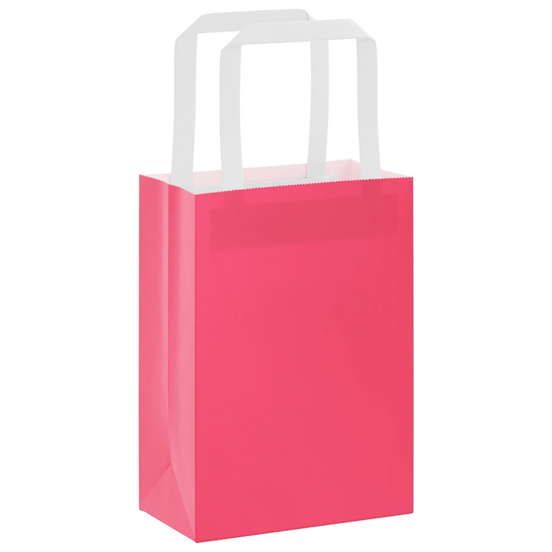 Afbeelding laden in galerijviewer, Vidaxl papieren zakken 250 st met hengsels 15x8x21 cm roze
