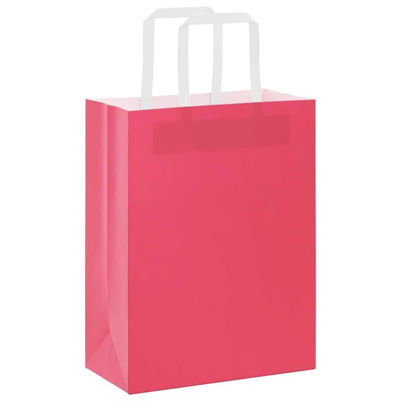 Afbeelding laden in galerijviewer, Vidaxl papieren zakken 250 st met hengsels 21x11x28 cm roze
