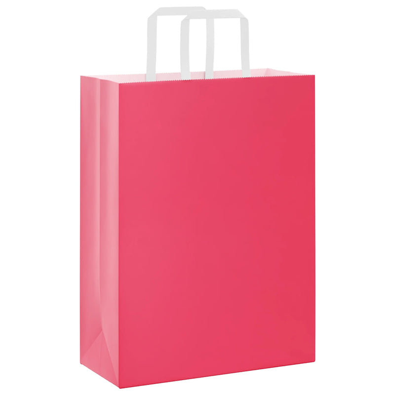 Afbeelding laden in galerijviewer, Vidaxl papieren zakken 250 st met hengsels 26x12x35 cm roze
