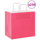 Vidaxl papieren zakken 250 st met hengsels 26x17x25 cm roze