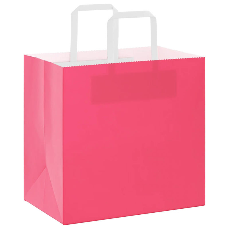 Afbeelding laden in galerijviewer, Vidaxl papieren zakken 250 st met hengsels 26x17x25 cm roze
