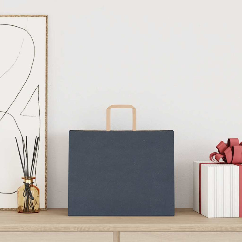 Afbeelding laden in galerijviewer, Vidaxl papieren zakken 250 st met hengsels 32x22x24 cm blauw
