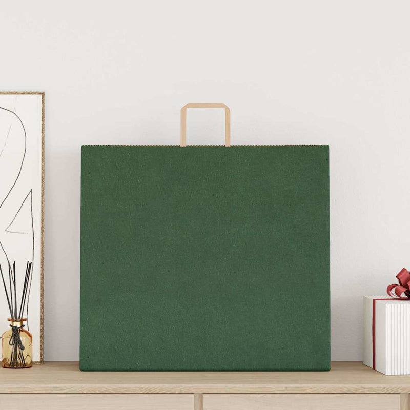 Afbeelding laden in galerijviewer, Vidaxl papieren zakken 250 st met hengsels 54x15x49 cm groen
