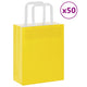 Vidaxl papieren zakken 50 st met hengsels 18x8x22 cm geel