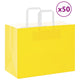 Vidaxl papieren zakken 50 st met hengsels 32x17x25 cm geel